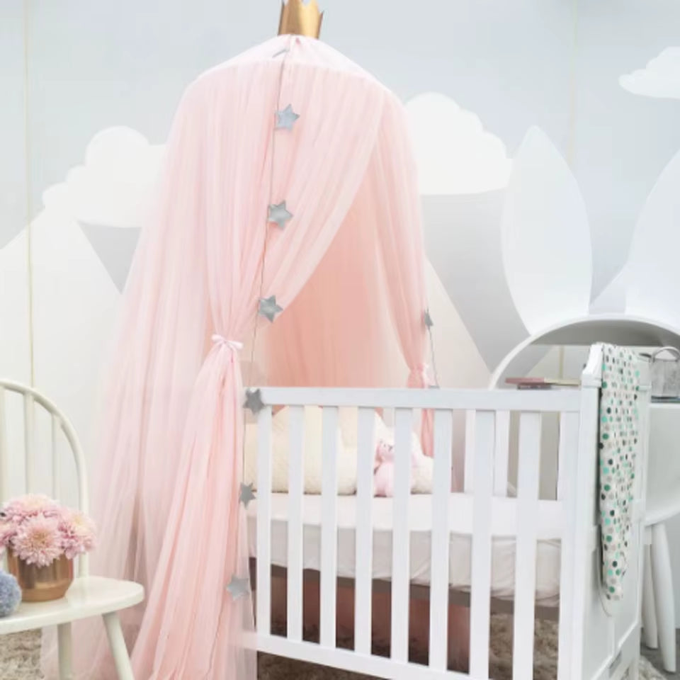Baby Canopy Mosquito Net Bed Canopy Curtain Bedding Crib Netting Pink Girls Princess Play Tent for Kids Children Room Decoration