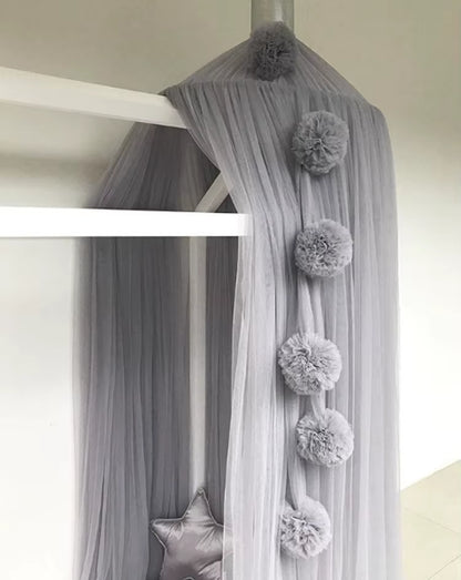 DIY Kids Room Decoration Pink Bed Curtain Yarn Decoration Ball Pattern to Baby Bedroom Wall Hanging Baby Bedroom Decoration