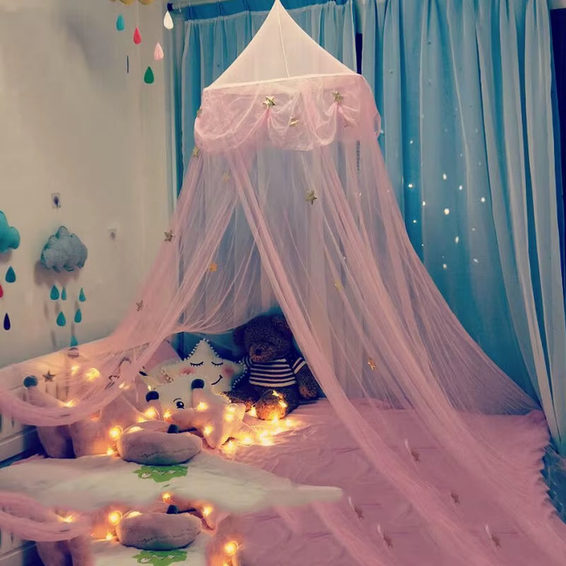 Baby Canopy Mosquito Net Bed Canopy Curtain Bedding Crib Netting Pink Girls Princess Play Tent for Kids Children Room Decoration