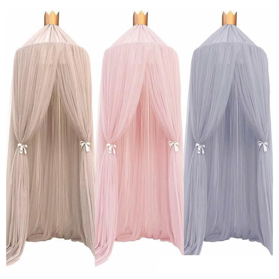 Baby Canopy Mosquito Net Bed Canopy Curtain Bedding Crib Netting Pink Girls Princess Play Tent for Kids Children Room Decoration