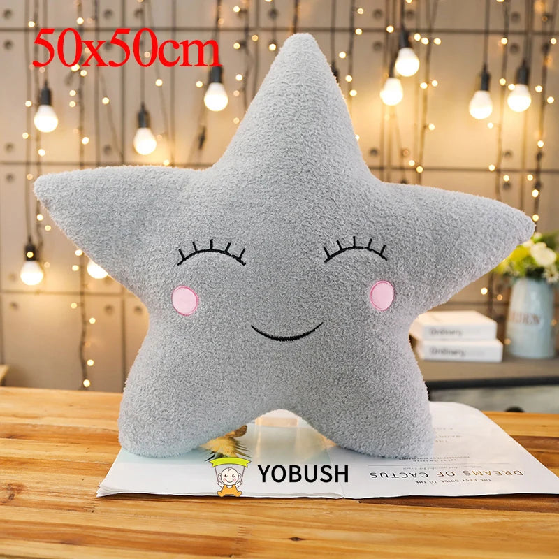 Plush Sky Pillows Emotional Moon Star Cloud Shaped Pillow Pink White Grey Yellow Purple Blue Room Chair Decor Cushion Gift