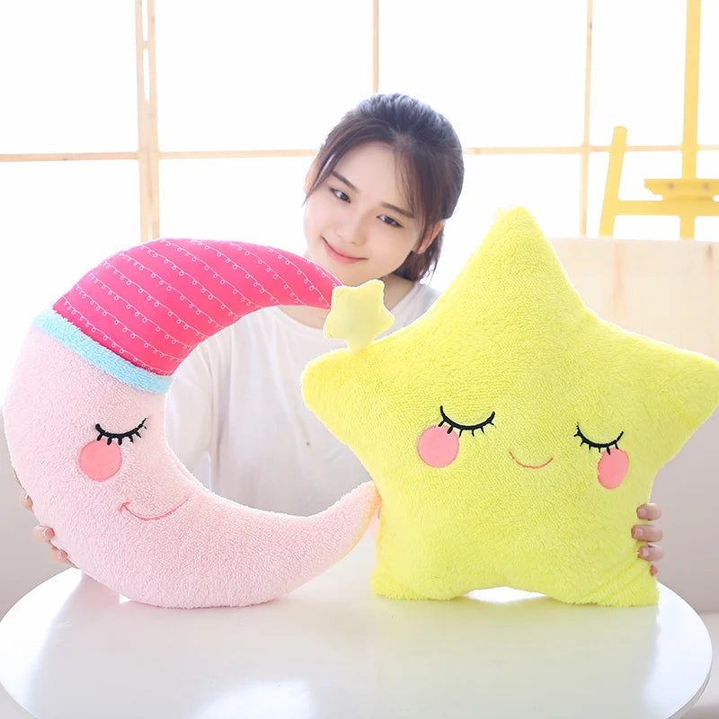 Plush Sky Pillows Emotional Moon Star Cloud Shaped Pillow Pink White Grey Yellow Purple Blue Room Chair Decor Cushion Gift