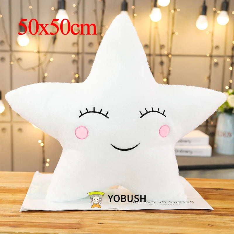 Plush Sky Pillows Emotional Moon Star Cloud Shaped Pillow Pink White Grey Yellow Purple Blue Room Chair Decor Cushion Gift