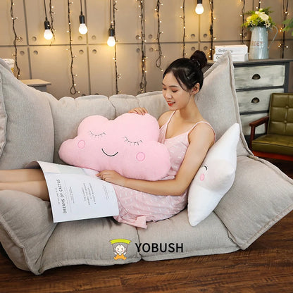 Plush Sky Pillows Emotional Moon Star Cloud Shaped Pillow Pink White Grey Yellow Purple Blue Room Chair Decor Cushion Gift