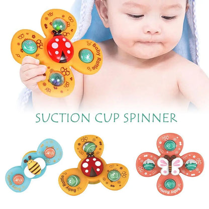 1Set Children'S Suction Cup Rotating Music Puzzle Fun Rotate Gyroscope Stress Relieving Toys Safe Materials Early Childhood Toys