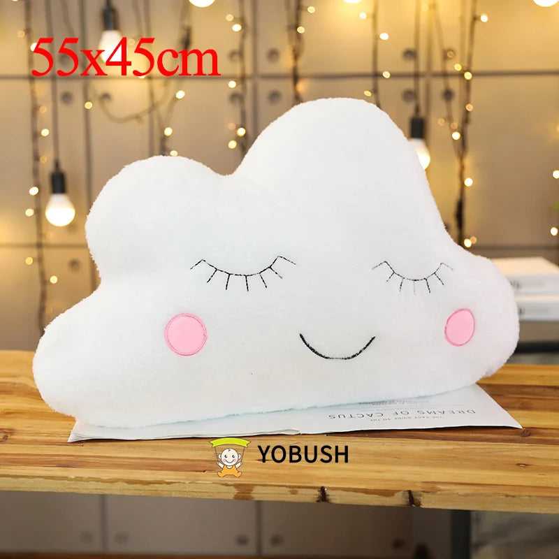 Plush Sky Pillows Emotional Moon Star Cloud Shaped Pillow Pink White Grey Yellow Purple Blue Room Chair Decor Cushion Gift