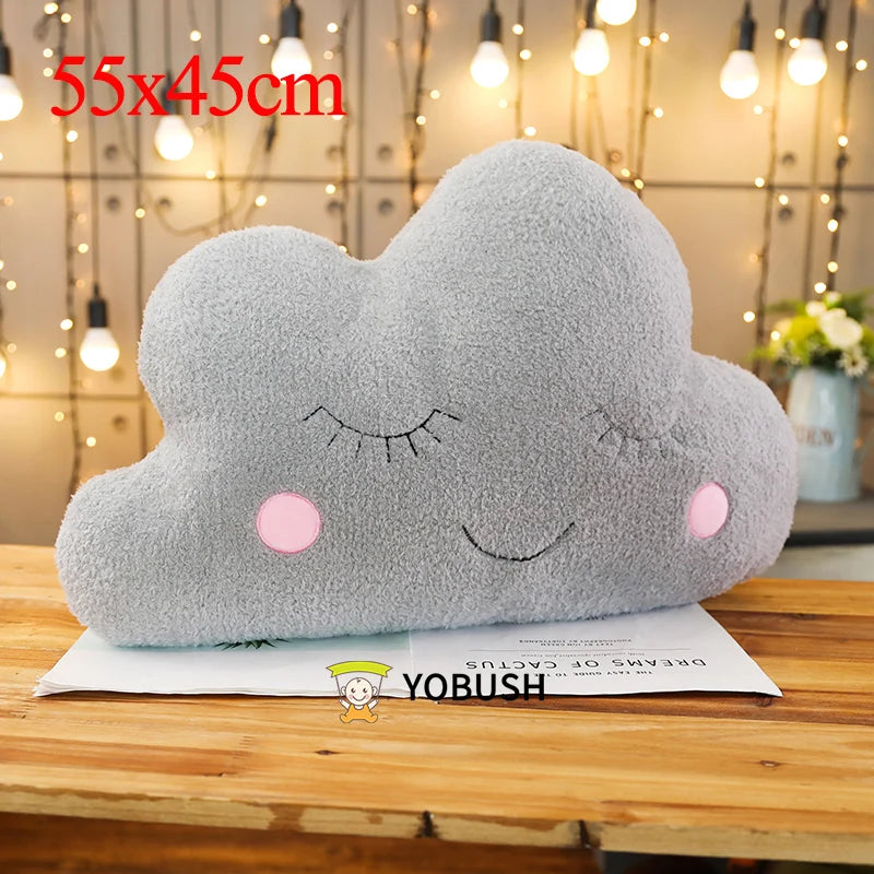 Plush Sky Pillows Emotional Moon Star Cloud Shaped Pillow Pink White Grey Yellow Purple Blue Room Chair Decor Cushion Gift