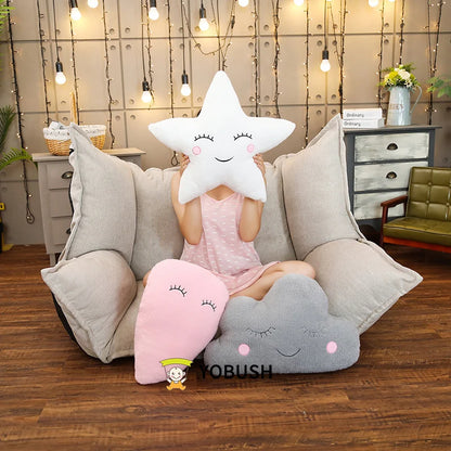 Plush Sky Pillows Emotional Moon Star Cloud Shaped Pillow Pink White Grey Yellow Purple Blue Room Chair Decor Cushion Gift