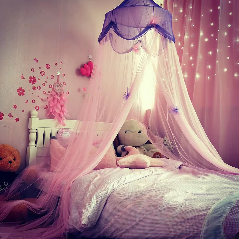 Baby Canopy Mosquito Net Bed Canopy Curtain Bedding Crib Netting Pink Girls Princess Play Tent for Kids Children Room Decoration