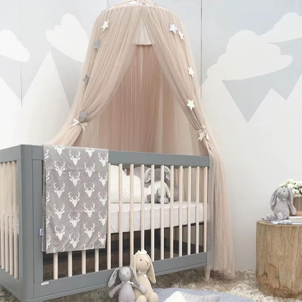 Baby Canopy Mosquito Net Bed Canopy Curtain Bedding Crib Netting Pink Girls Princess Play Tent for Kids Children Room Decoration